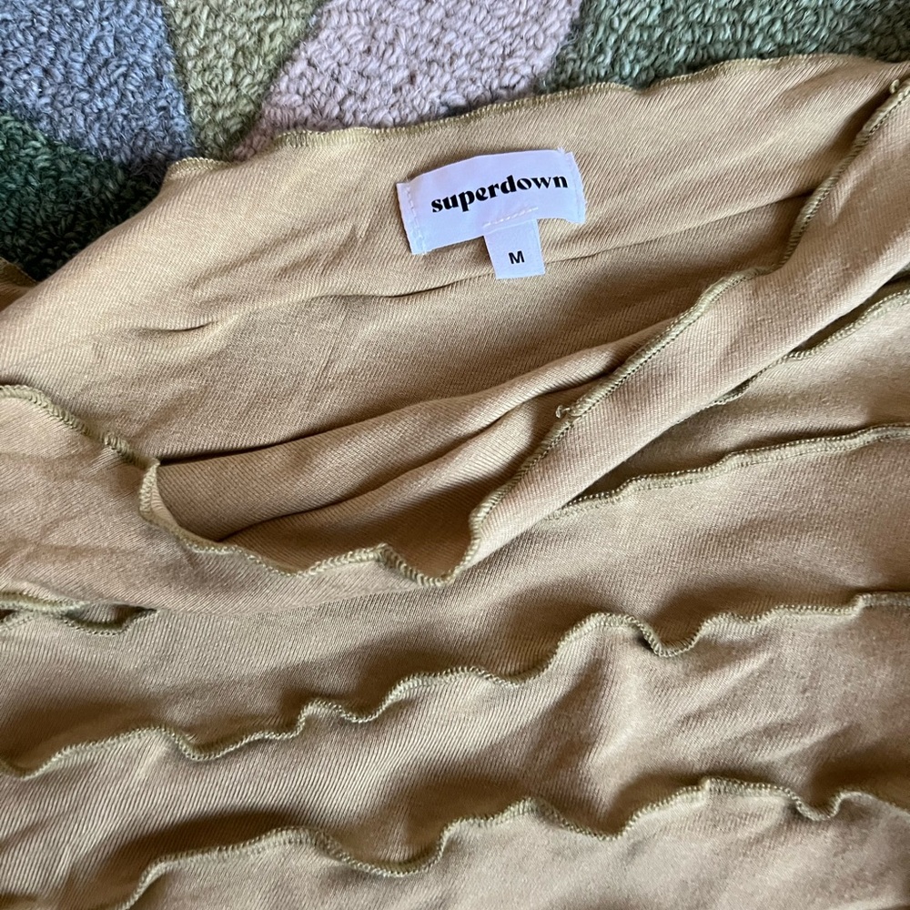 Yellow One-Shoulder Ruffled Top - Picture 3 of 3